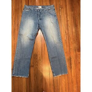 Armani Exchange Mens Jeans Vintage Straight Button Fly 38x34 Blue Light Wash Y2K